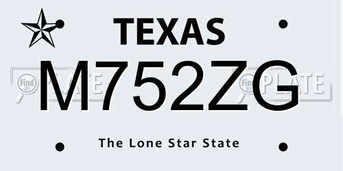 M752ZG Texas License Plate