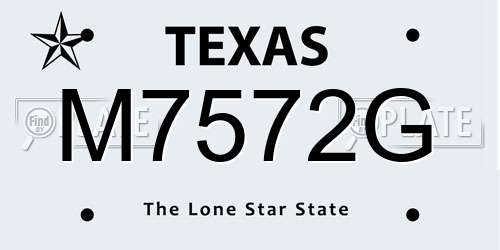 M7572G Texas License Plate