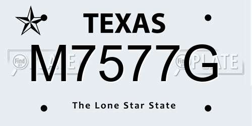 M7577G Texas License Plate