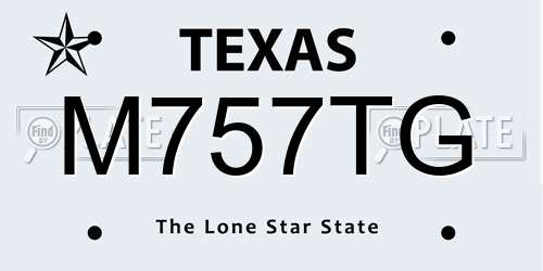 M757TG Texas License Plate