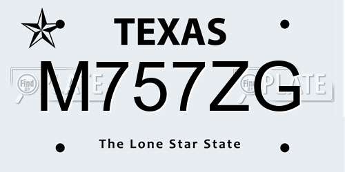 M757ZG Texas License Plate