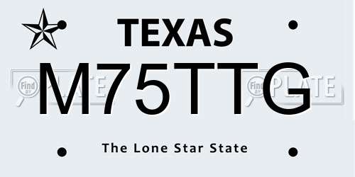M75TTG Texas License Plate