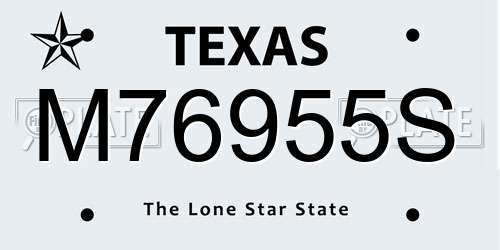 M76955S Texas License Plate