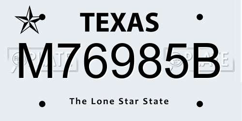 M76985B Texas License Plate