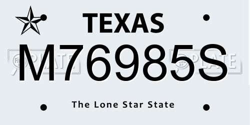 M76985S Texas License Plate