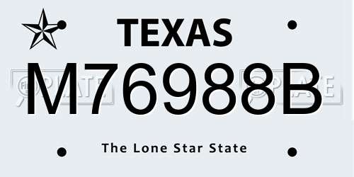 M76988B Texas License Plate