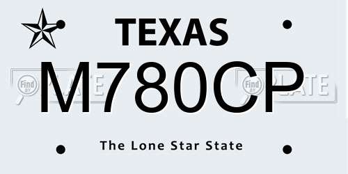 M780CP Texas License Plate