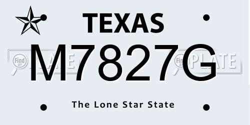 M7827G Texas License Plate