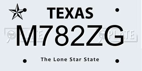 M782ZG Texas License Plate