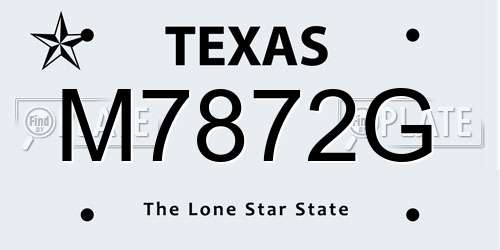 M7872G Texas License Plate