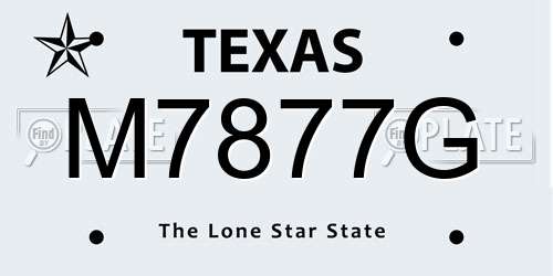 M7877G Texas License Plate