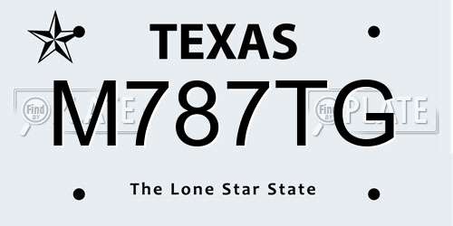 M787TG Texas License Plate