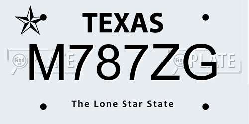 M787ZG Texas License Plate