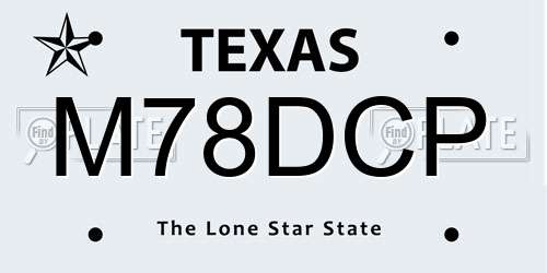 M78DCP Texas License Plate