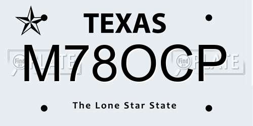 M78OCP Texas License Plate