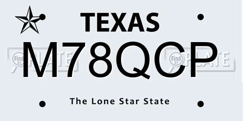 M78QCP Texas License Plate