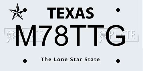 M78TTG Texas License Plate