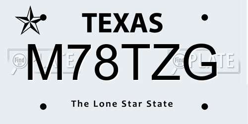M78TZG Texas License Plate