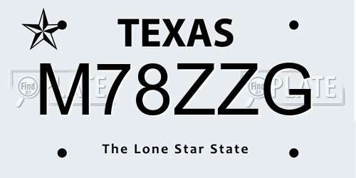 M78ZZG Texas License Plate