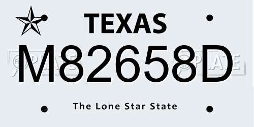 M82658D Texas License Plate