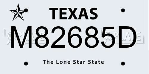 M82685D Texas License Plate