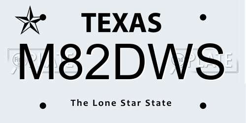 M82DWS Texas License Plate