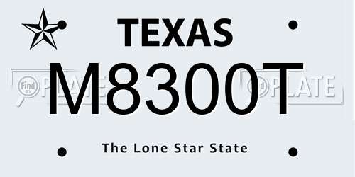 M8300T Texas License Plate