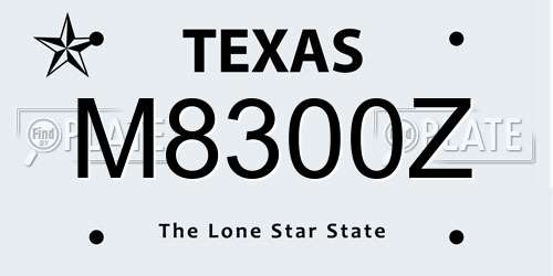 M8300Z Texas License Plate