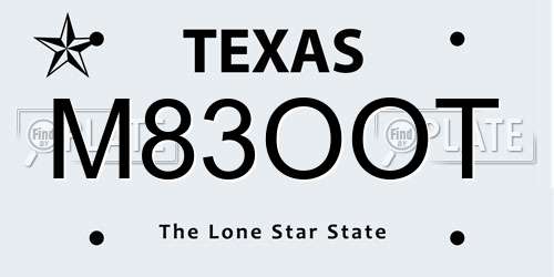M83OOT Texas License Plate