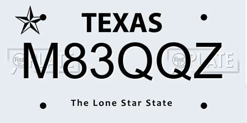 M83QQZ Texas License Plate