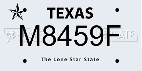 M8459F Texas License Plate
