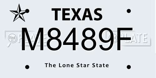 M8489F Texas License Plate