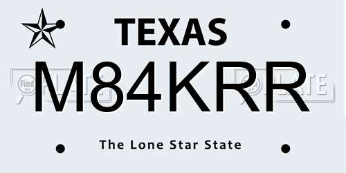 M84KRR Texas License Plate