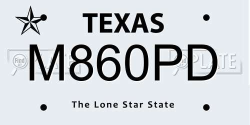 M860PD Texas License Plate