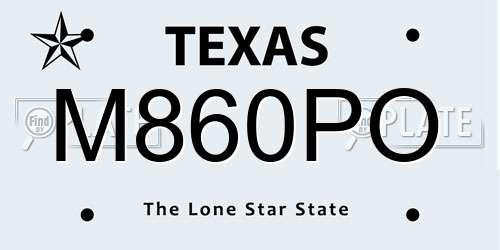 M860PO Texas License Plate