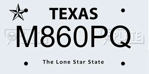 M860PQ Texas License Plate