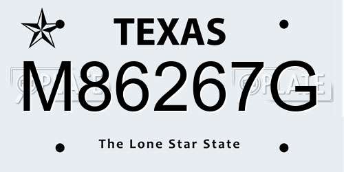 M86267G Texas License Plate