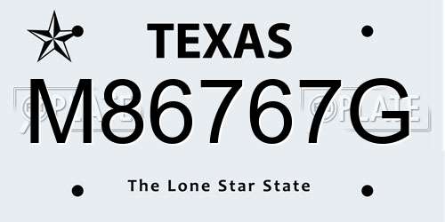 M86767G Texas License Plate