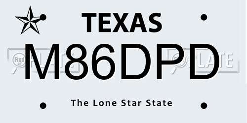 M86DPD Texas License Plate