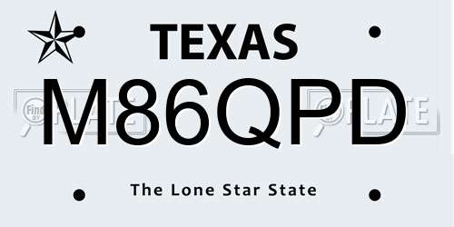M86QPD Texas License Plate