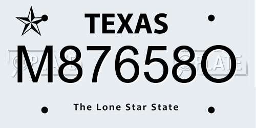 M87658O Texas License Plate