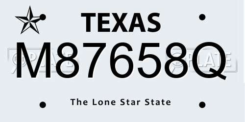 M87658Q Texas License Plate