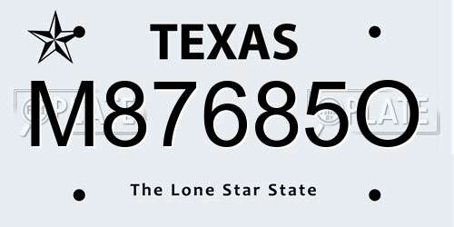 M87685O Texas License Plate