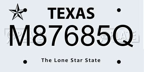 M87685Q Texas License Plate