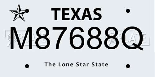M87688Q Texas License Plate