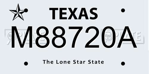 M88720A Texas License Plate