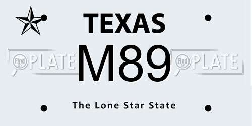 M89 Texas License Plate