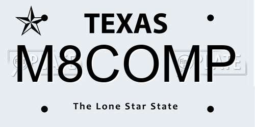 M8COMP Texas License Plate