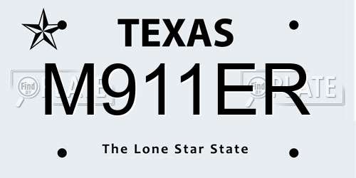 M911ER Texas License Plate