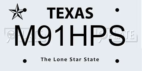 M91HPS Texas License Plate